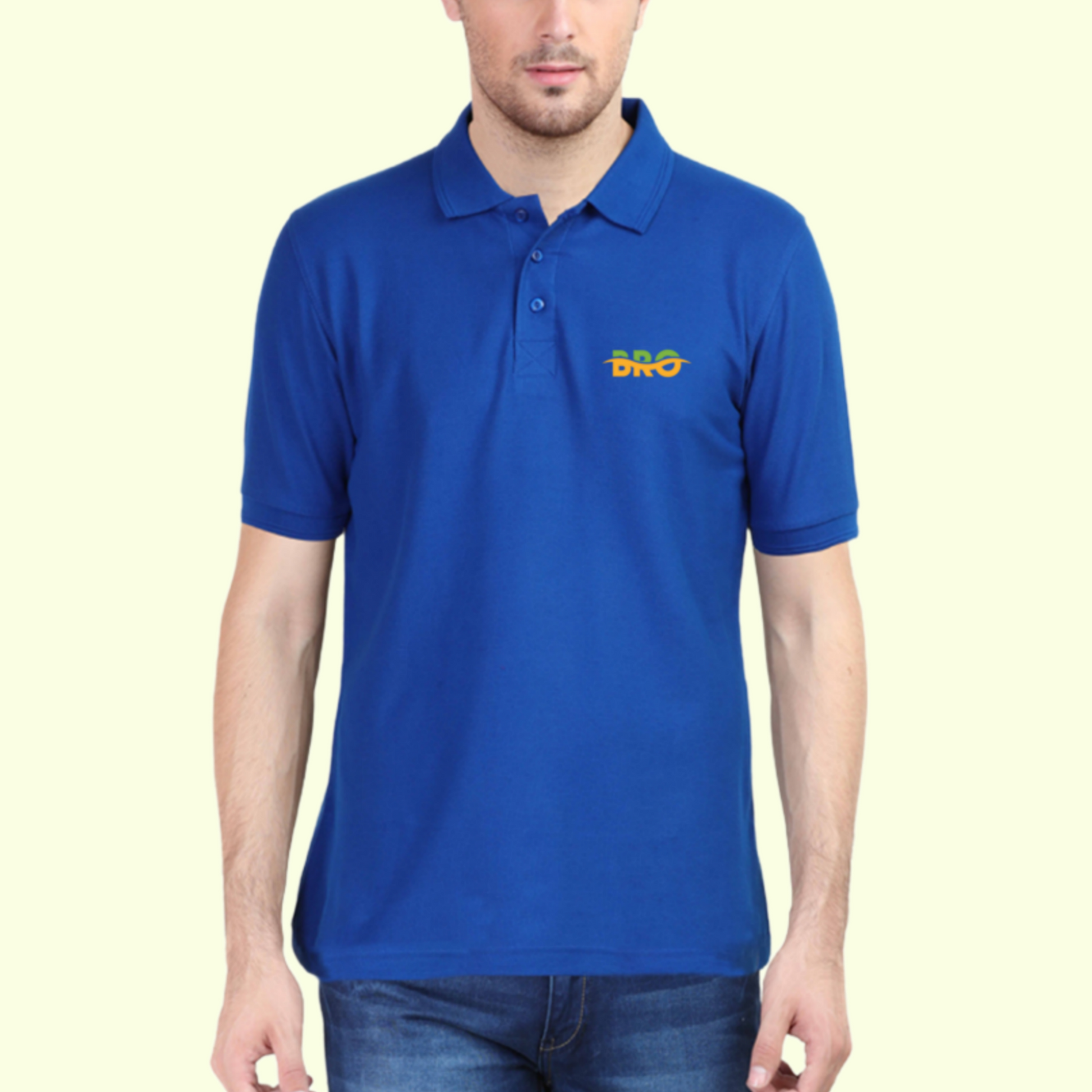 Polo T-shirt Royal Blue with Bro Graphics