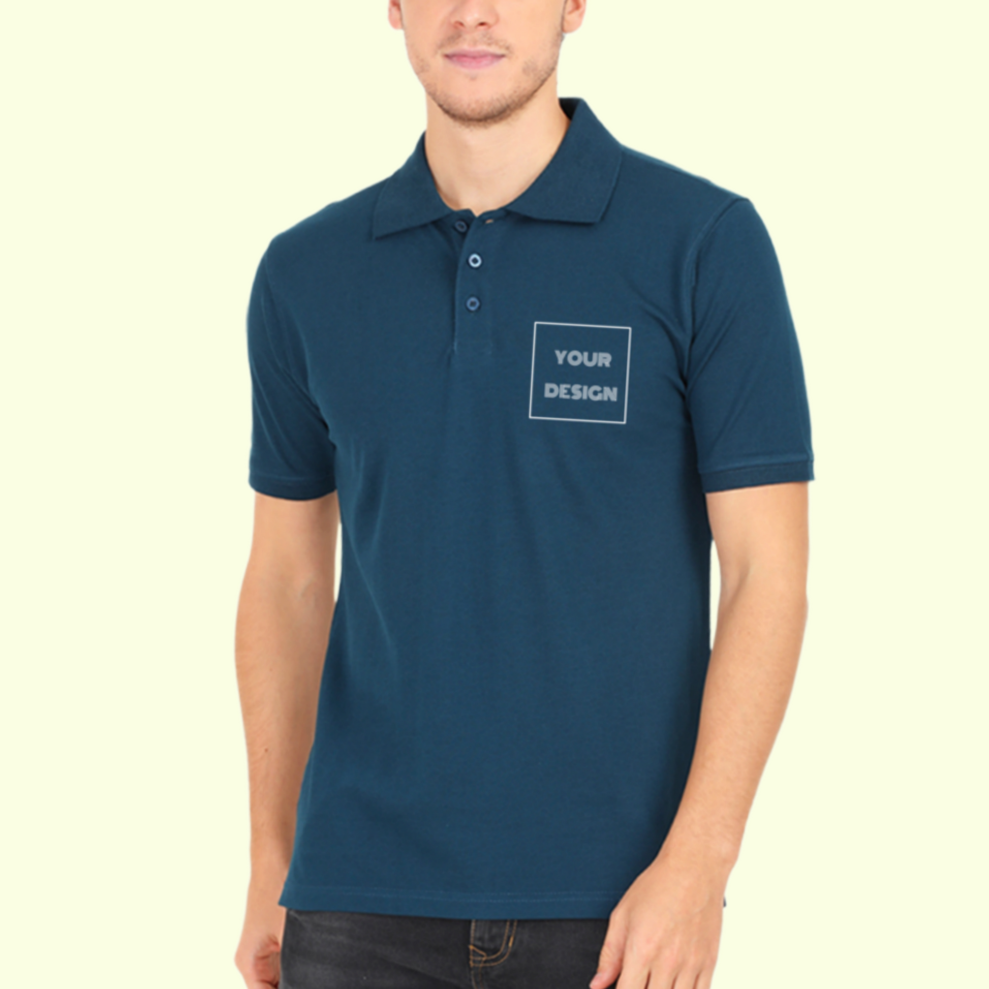 Customized Polo T-shirt Petrol Blue