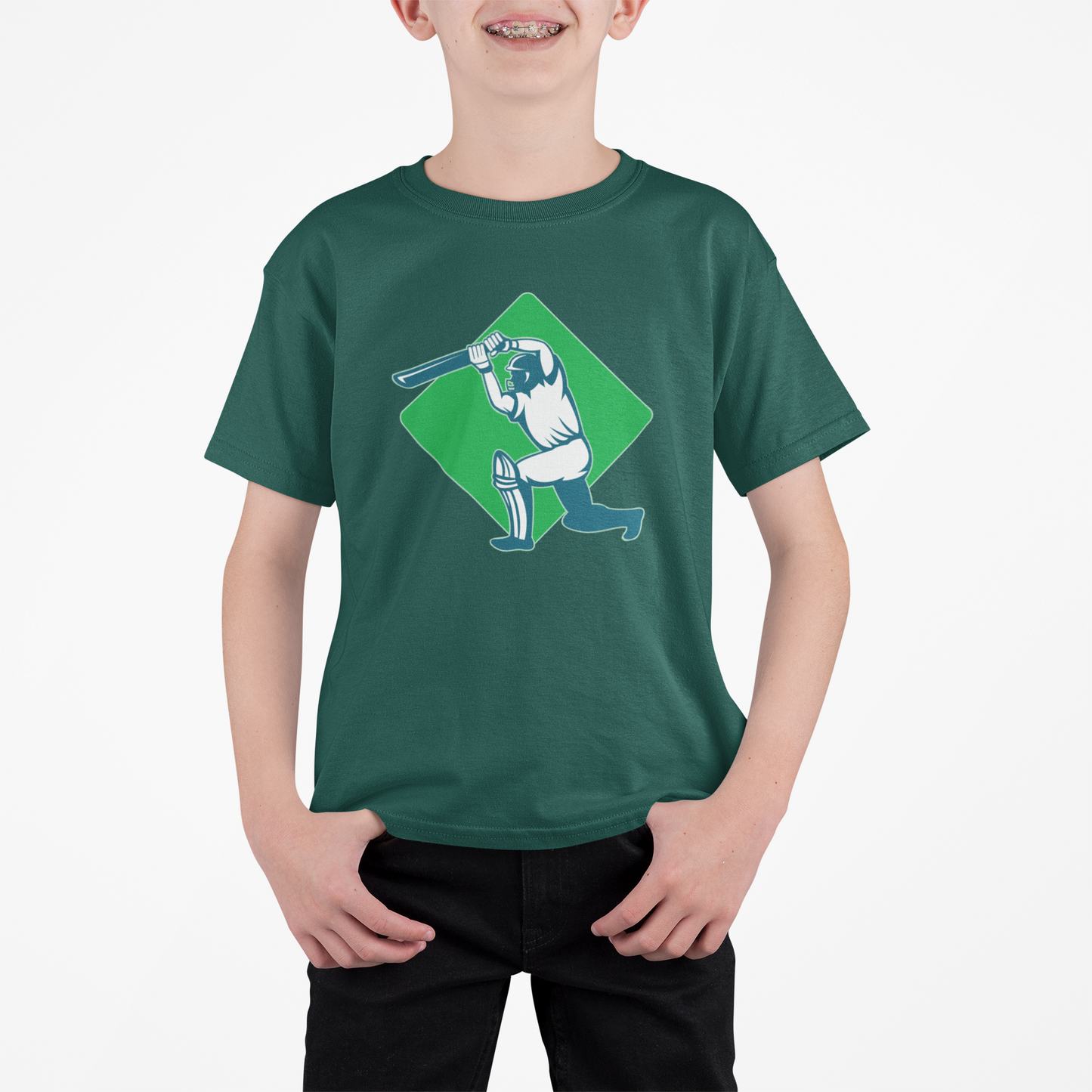 Cricketer T Shirt for Kids D11