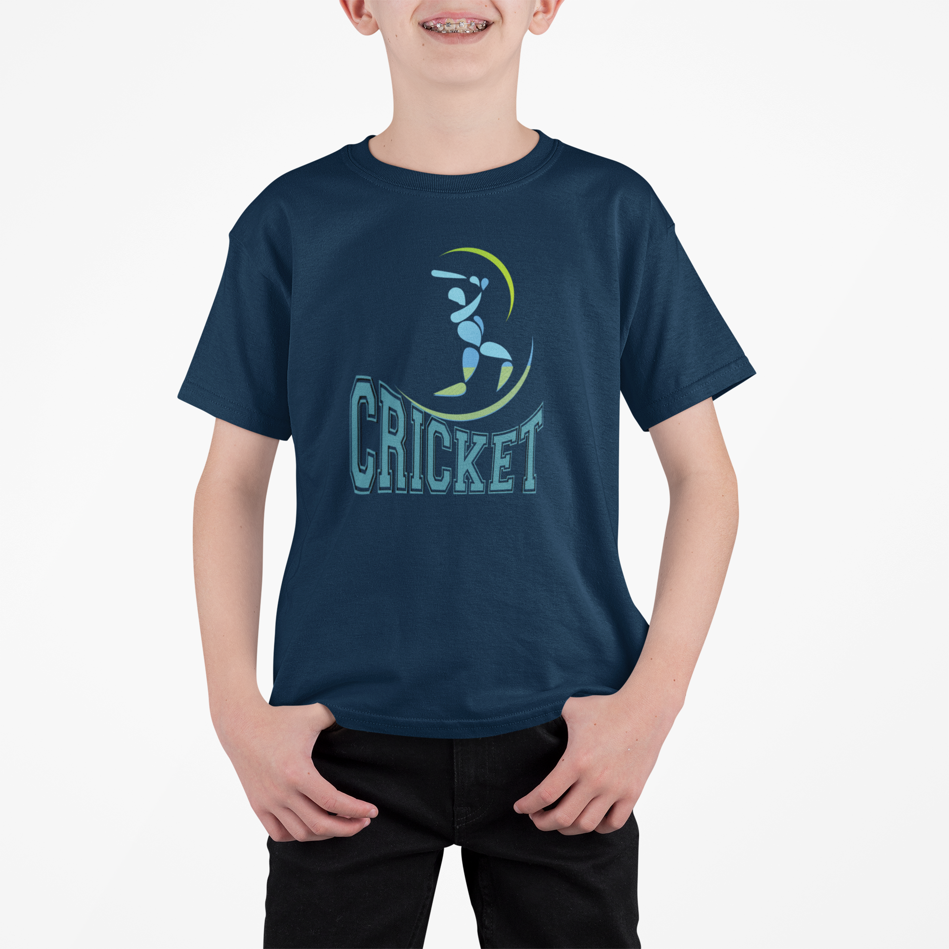 Cricketer T-shirt for Boys Navy Blue