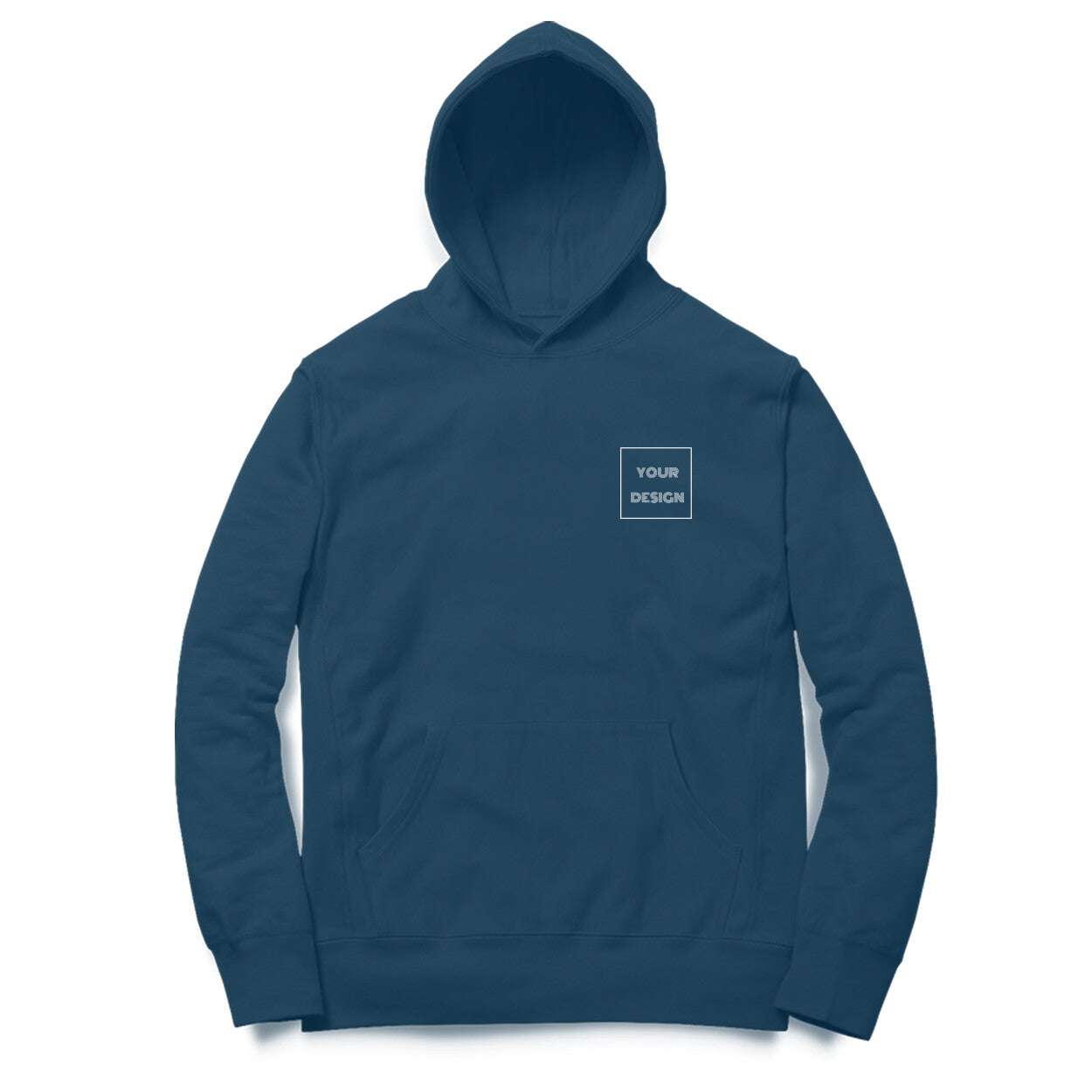 Custom Hoodie Navy Blue Front Pocket Print