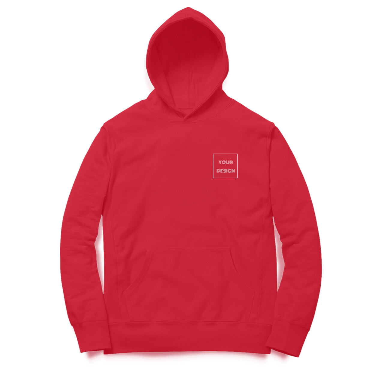 Custom Hoodie Red Front Pocket Print