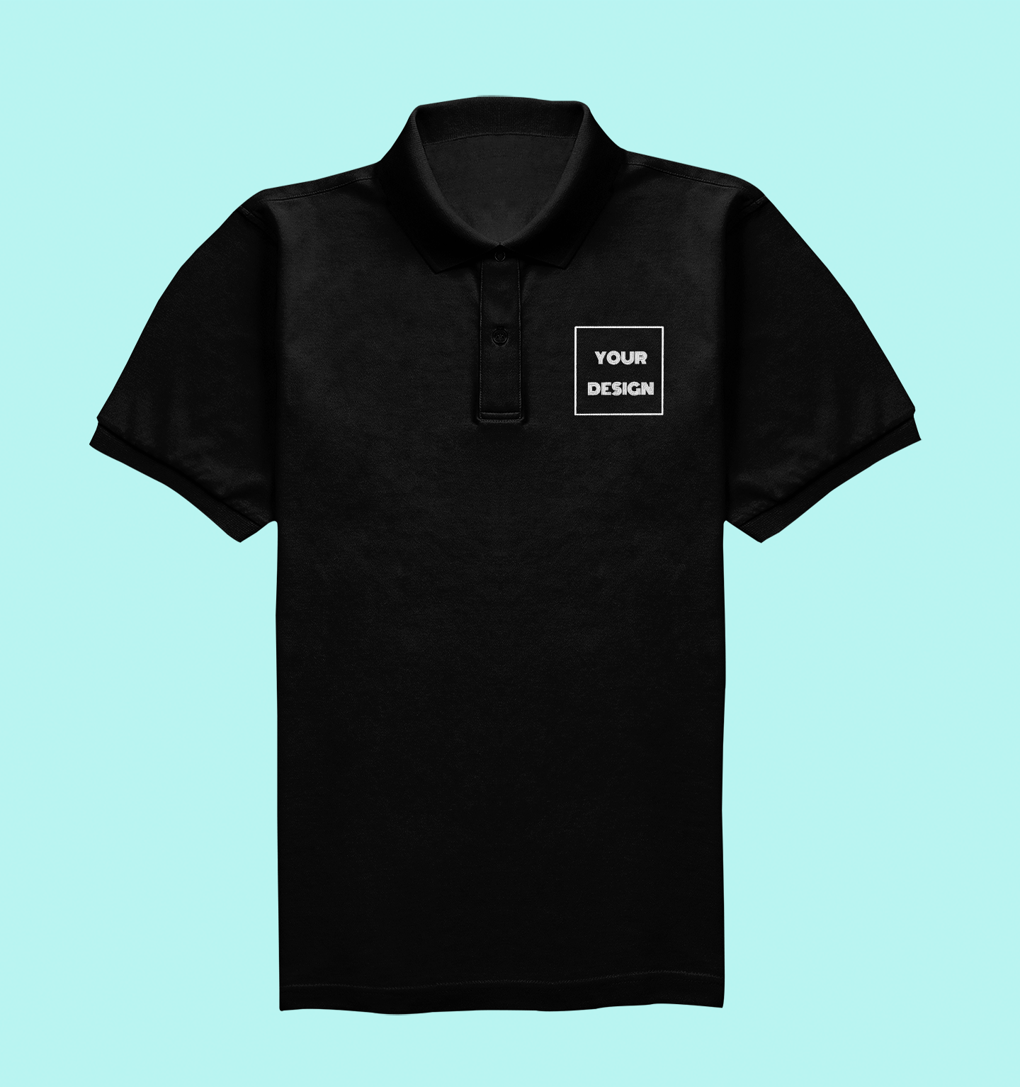 Customized Premium Cotton Polo T-shirt Black