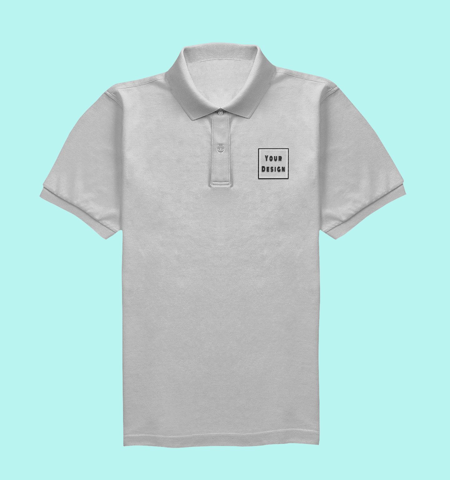Customized Premium Cotton Polo T-shirt Light Grey