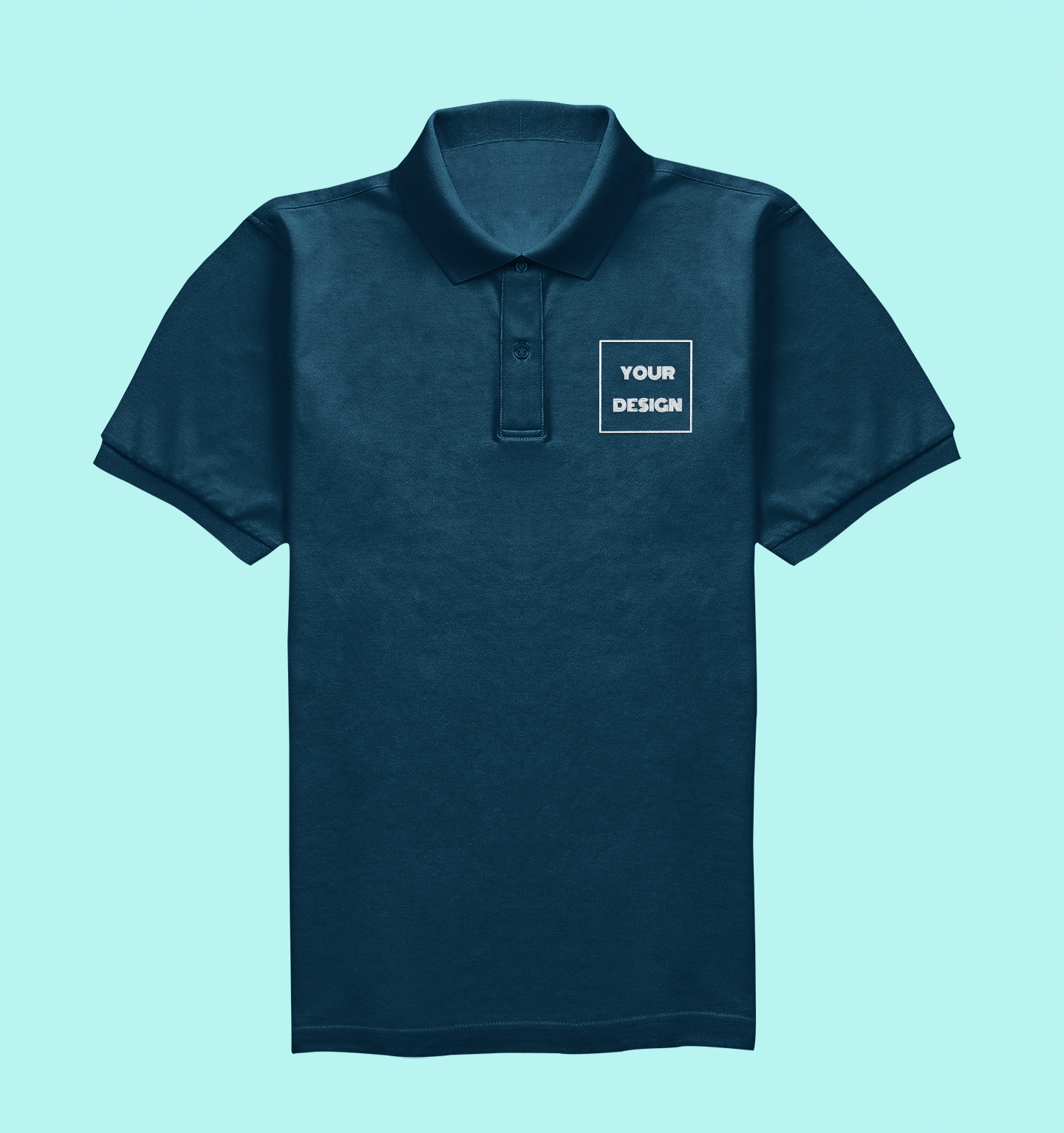 Customized Premium Cotton Polo T-shirt Navy Blue