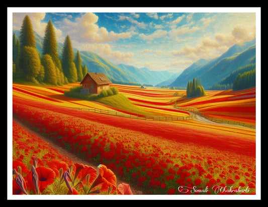 Terraced Field Landscape Wall Art S1