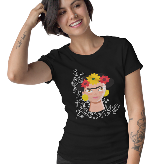 Frida Kahlo Black T-shirt for Women