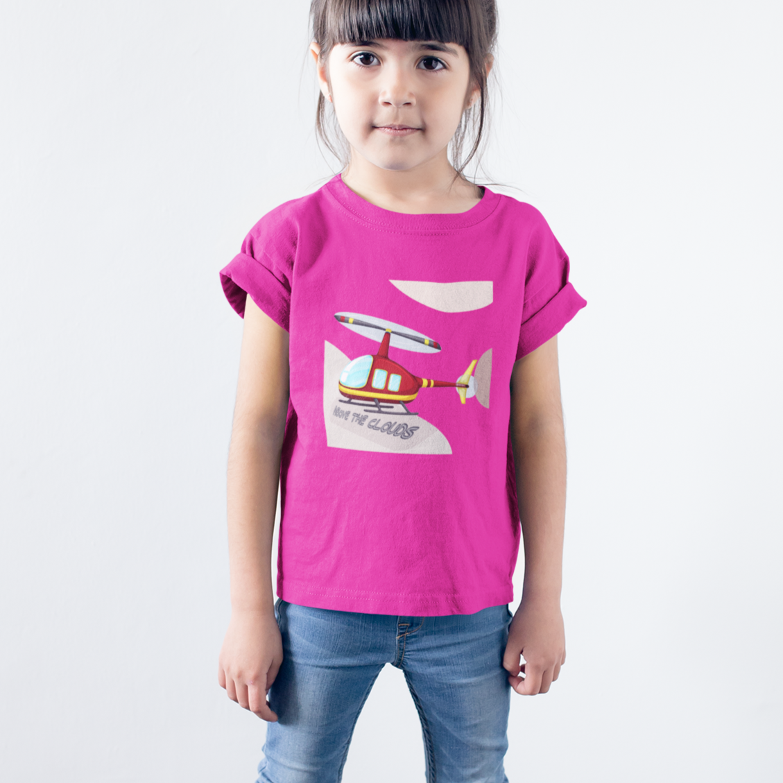 Helicopter T-shirt for Girls Pink