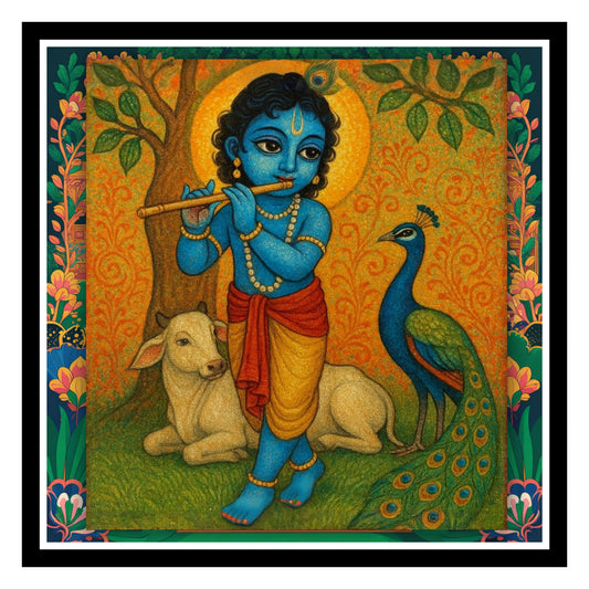 Krishna Art Framed Poster F12