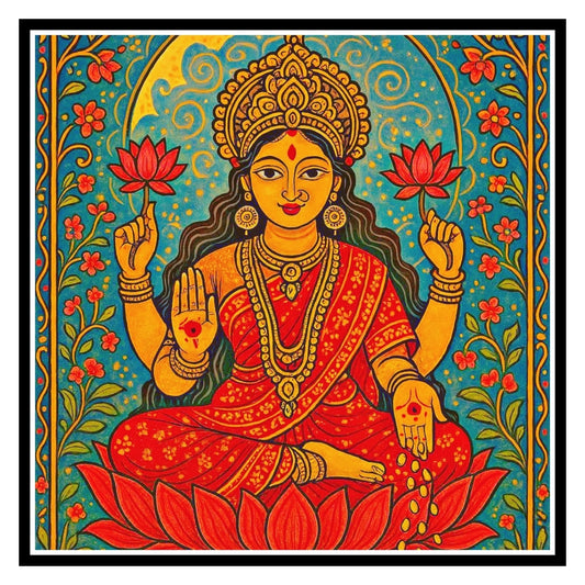 Goddess Laxmi Wall Art Framed Poster F11