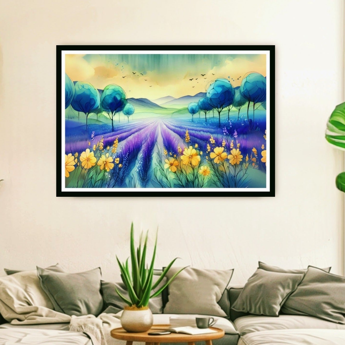 Lavender Field Landscape wall Art