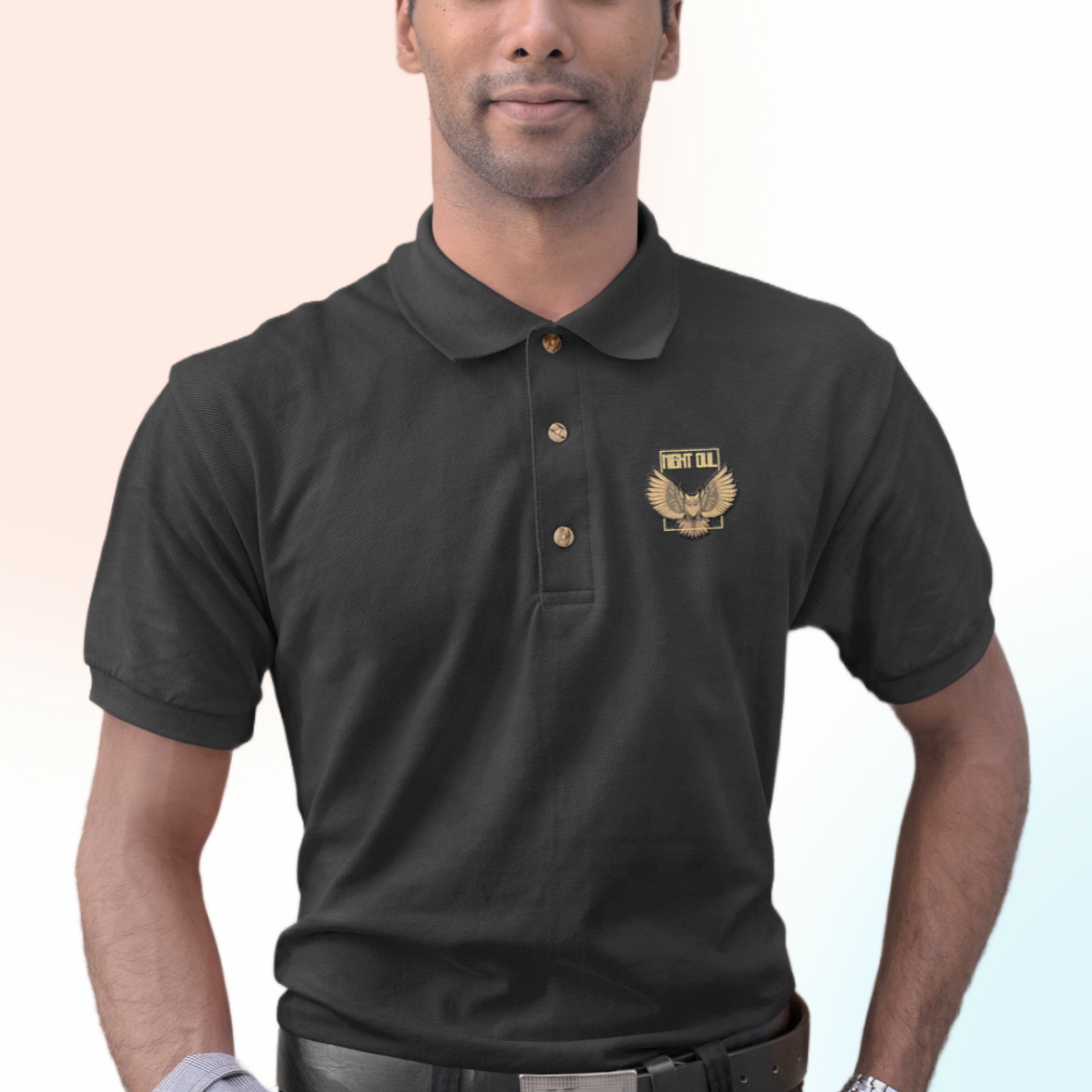 Night Owl Polo T-shirt Black