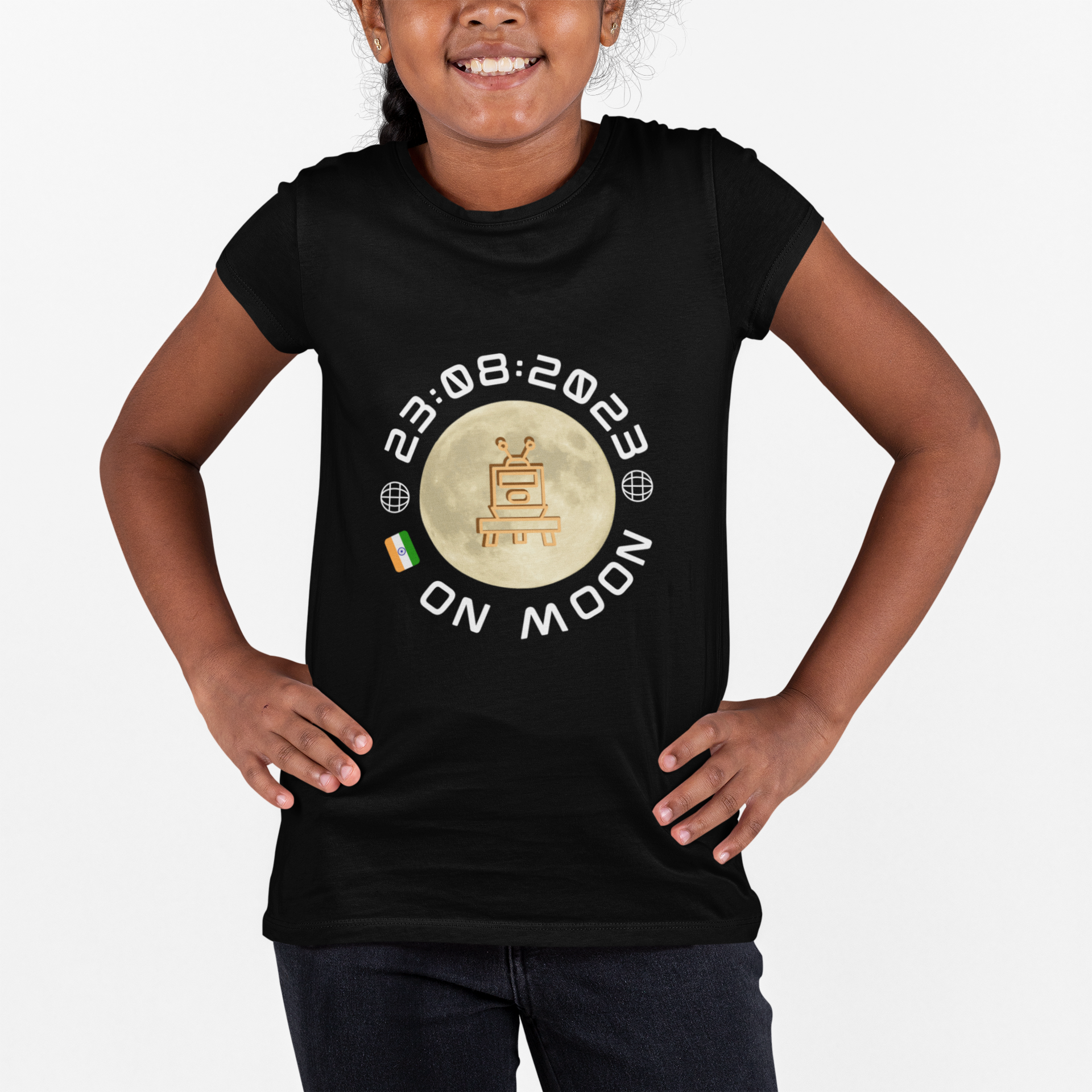 Space Day T-shirt for Girls Black