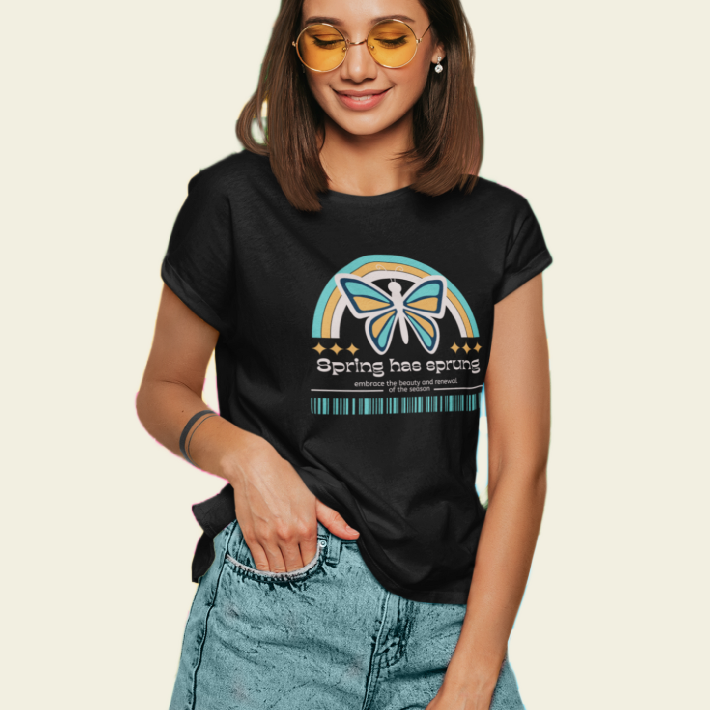 Spring Vibes Black T-shirt for women