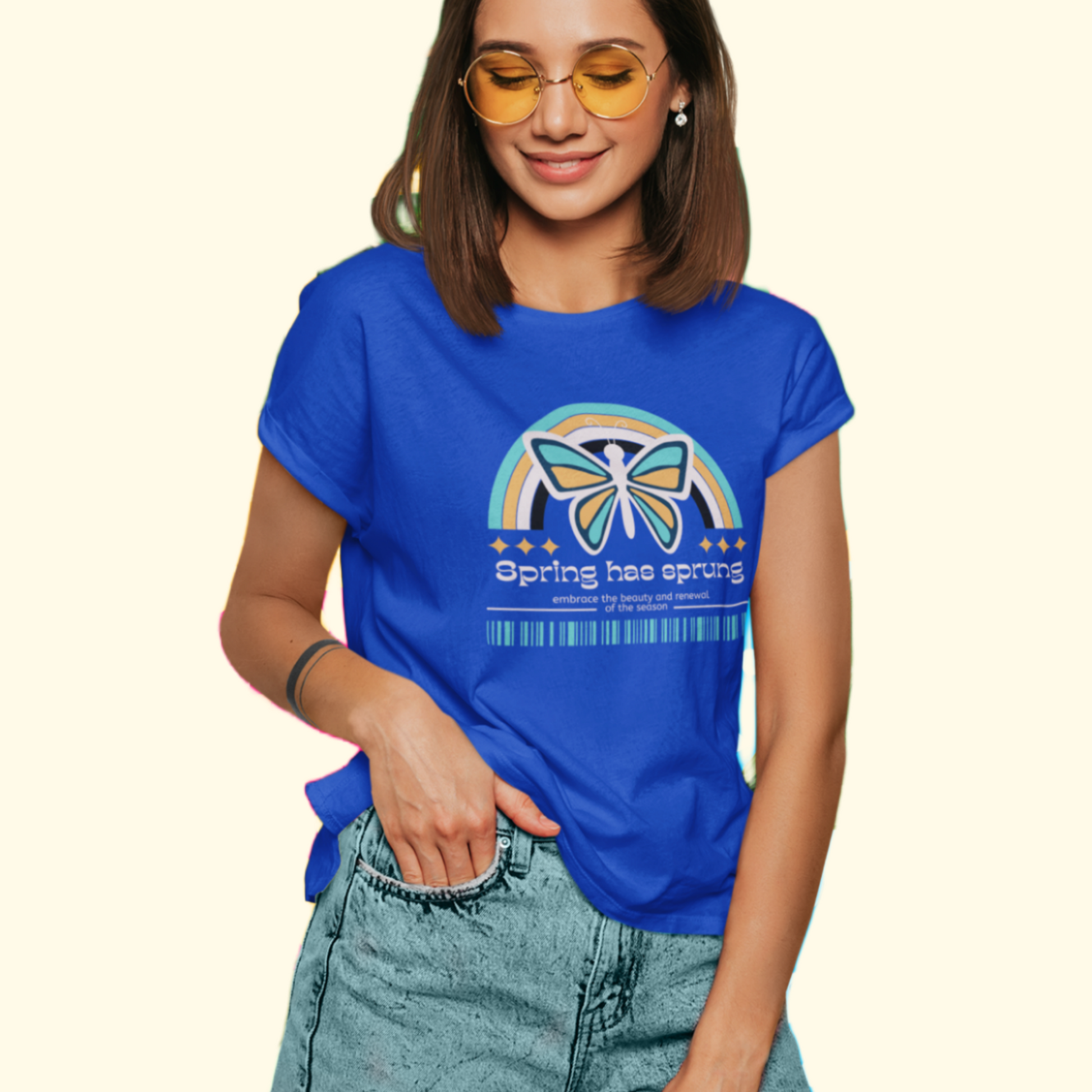 Spring Vibes Royal Blue T-shirt for women