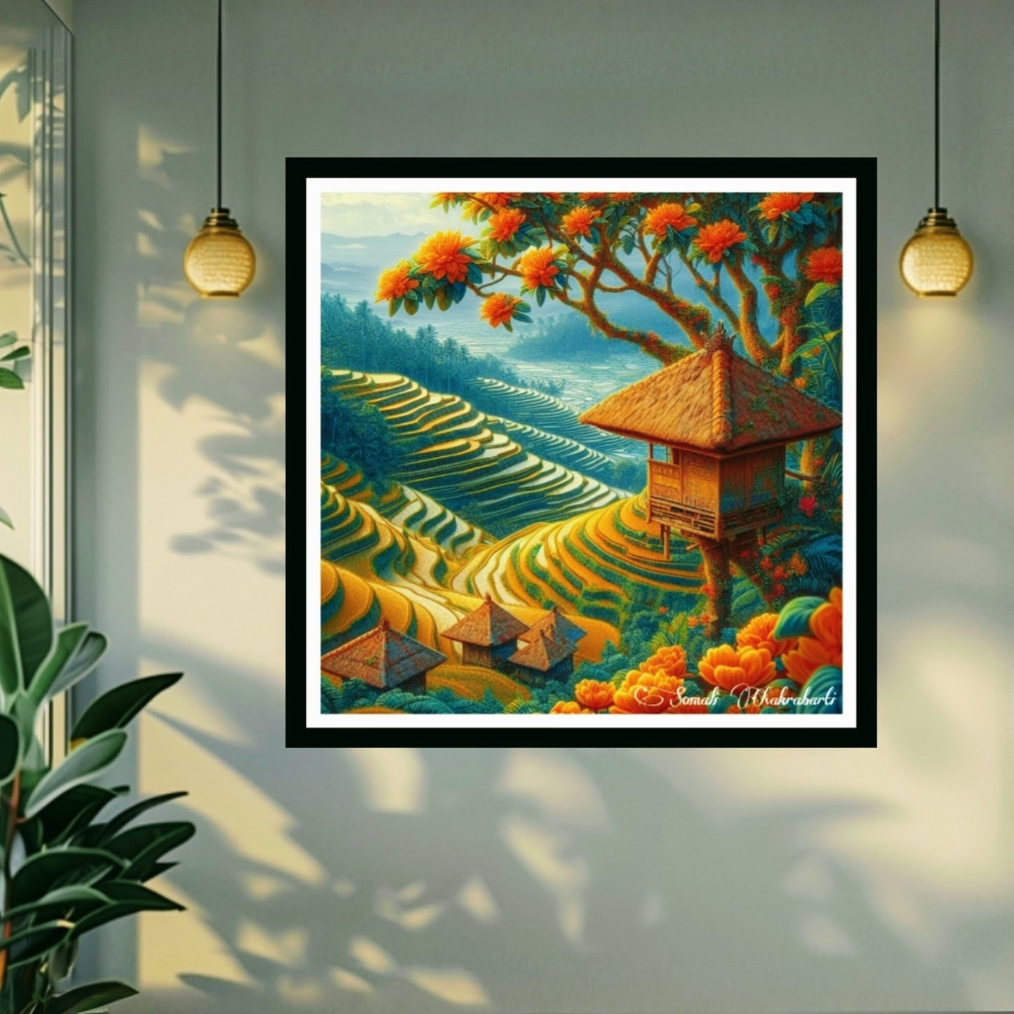 Terraced Field Landscape Wall Art