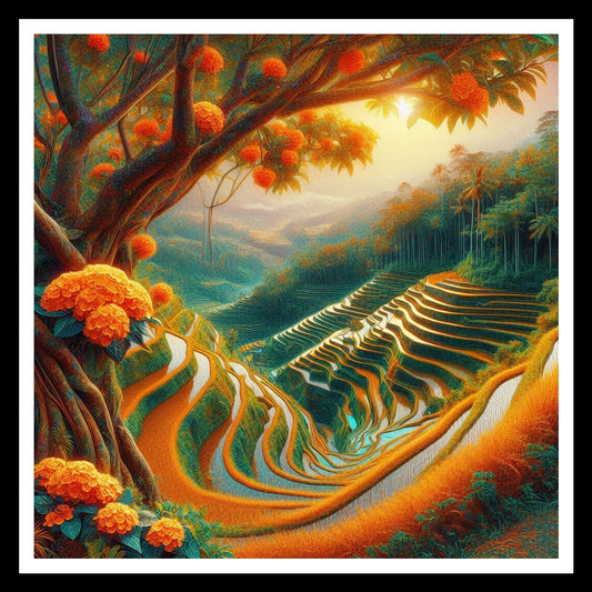 Terraced Fields Wall Art S3