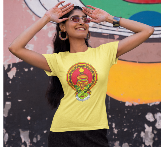 Theyyam Onam Kathakali T-shirt Woman Butter Yellow