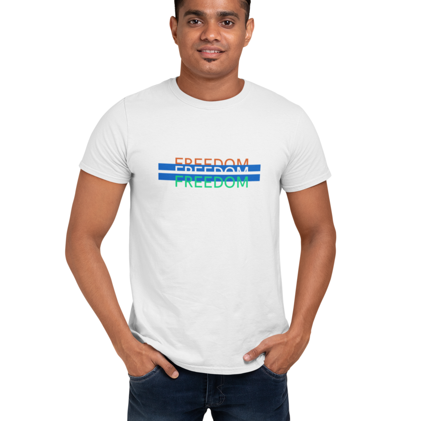 Tricolor India Freedom T-shirt for Men White