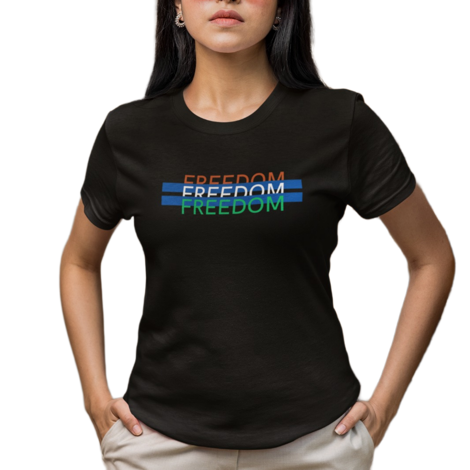 Tricolor India T-shirt for Women Black