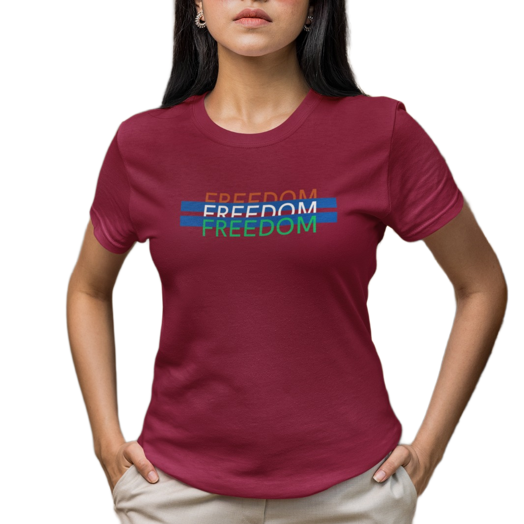 Tricolor India T-shirt for Women Maroon