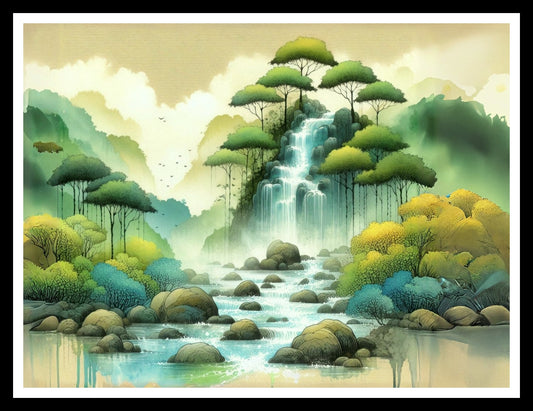 Waterfall Landscape Wall Art S1