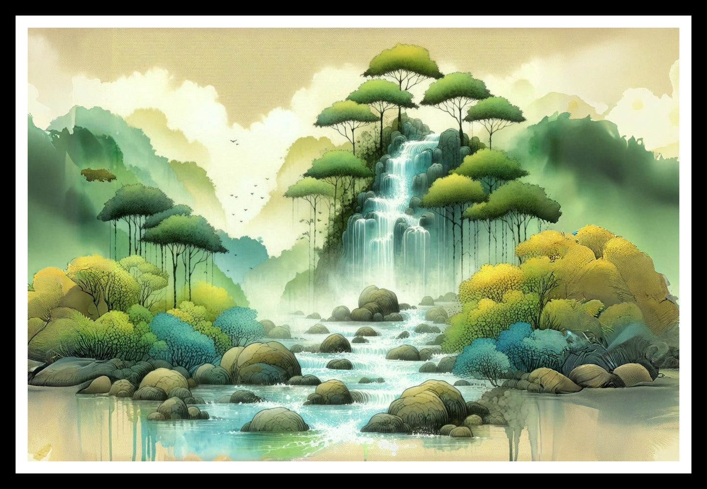 Waterfall Landscape Wall Art S1