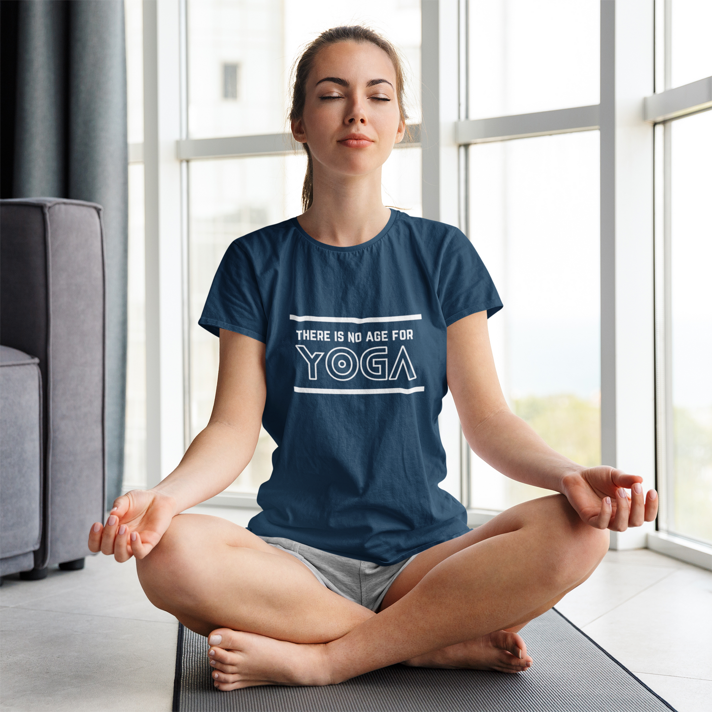 Yoga T-shirt Women Navy Blue