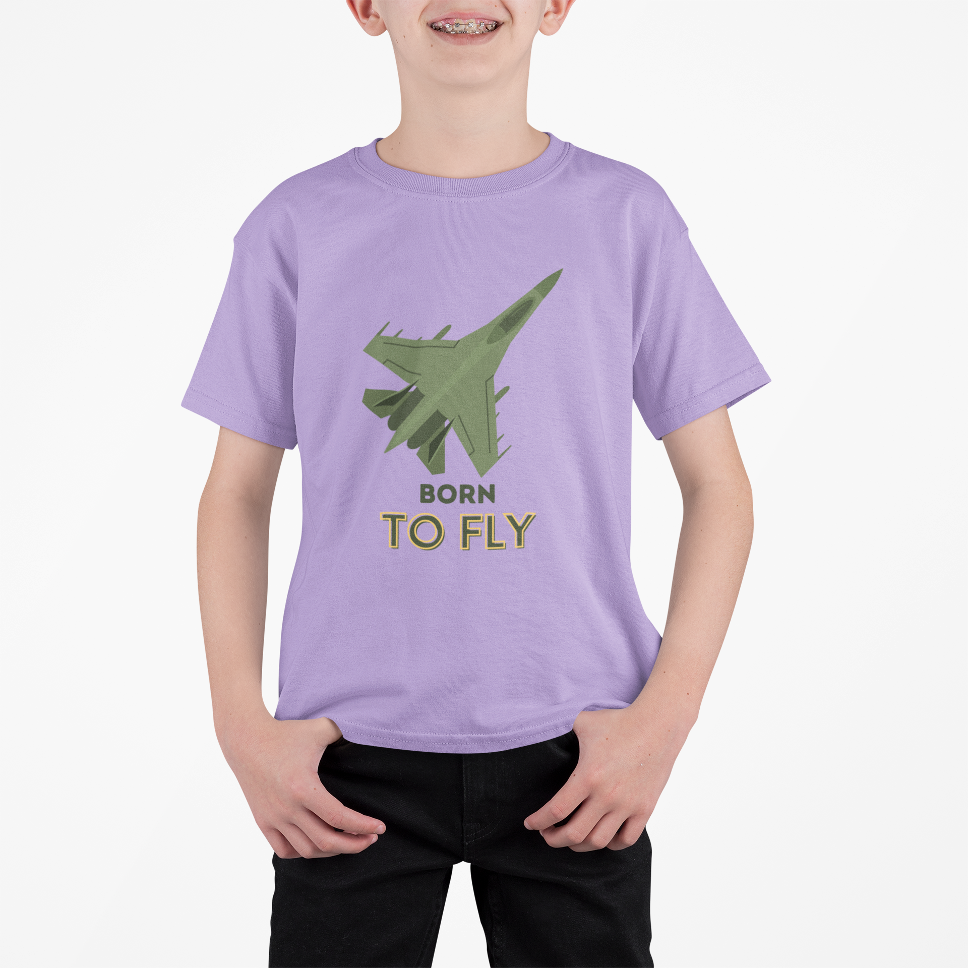 Fighter Jet T-shirt for Boys Lavender