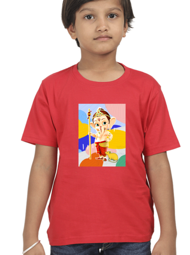 Ganesh T-shirt for Boys Red