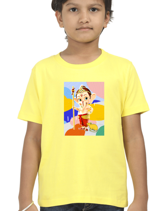 Ganesh T-shirt for Boys Yellow