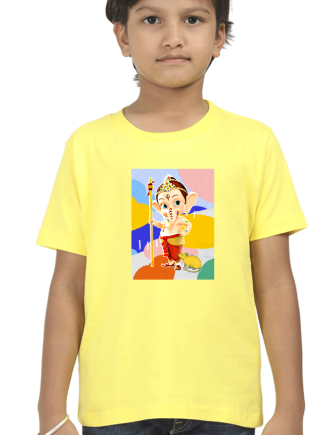 Ganesh T-shirt for Boys Yellow