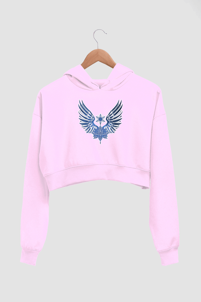 Magic Wings Crop Hoodie Light Pink