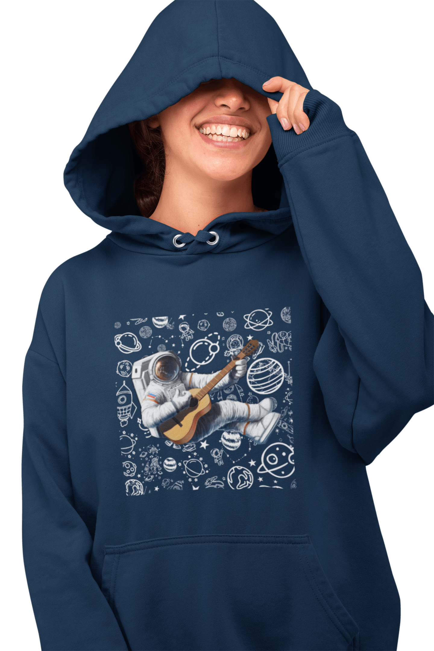 Astronaut Unisex Hoodie Navy Blue 