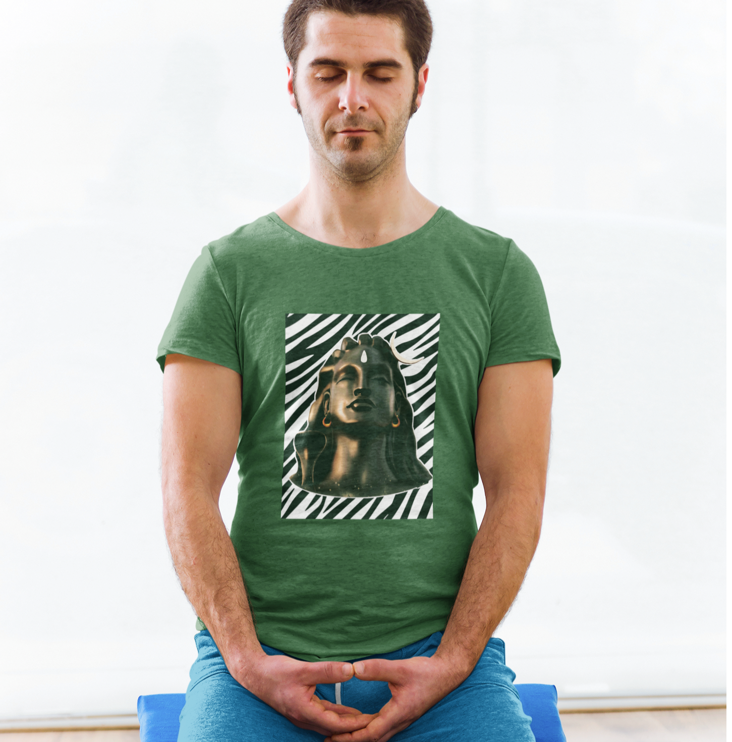 Adiyogi Shiva T-shirt for Men Bottle Green