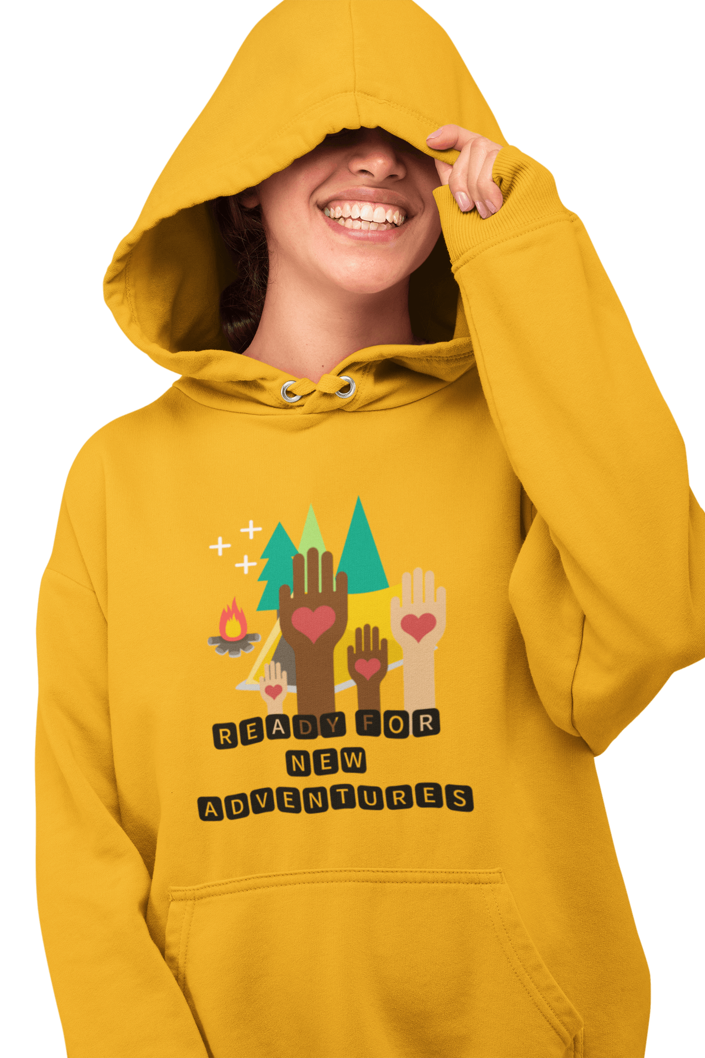 New Adventures Unisex Hoodie Golden Yellow