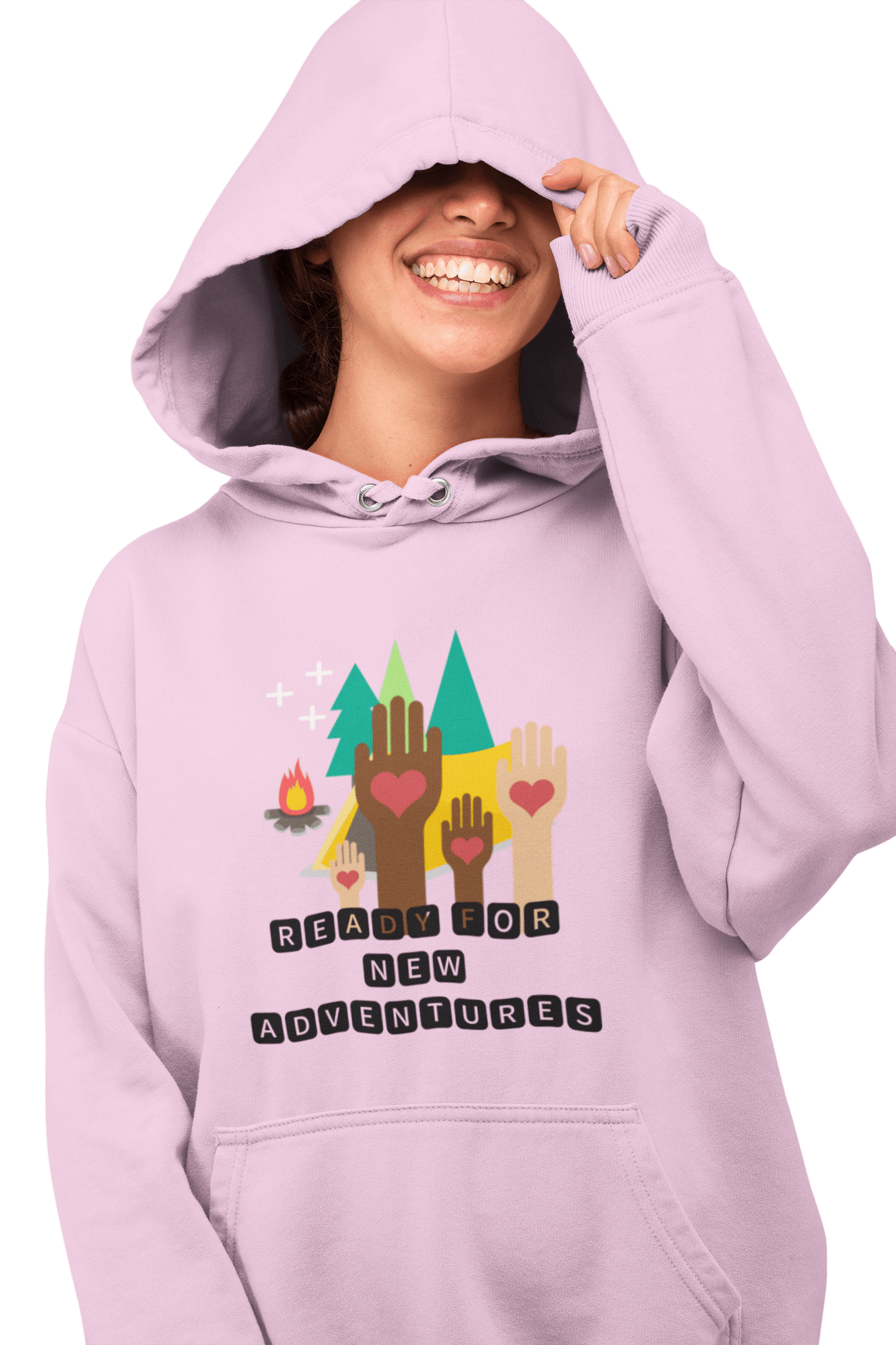 New Adventures Unisex Hoodie Light Pink