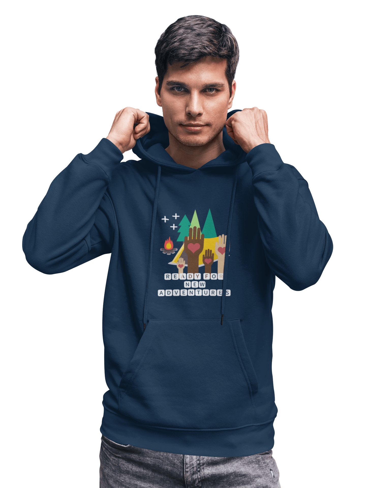 New Adventures Unisex Hoodie Navy Blue