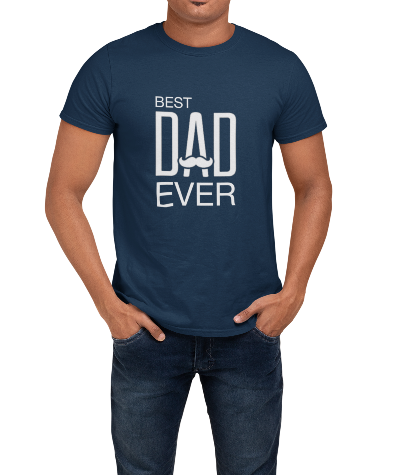 Best Dad T-shirt for Fathers Color Navy Blue