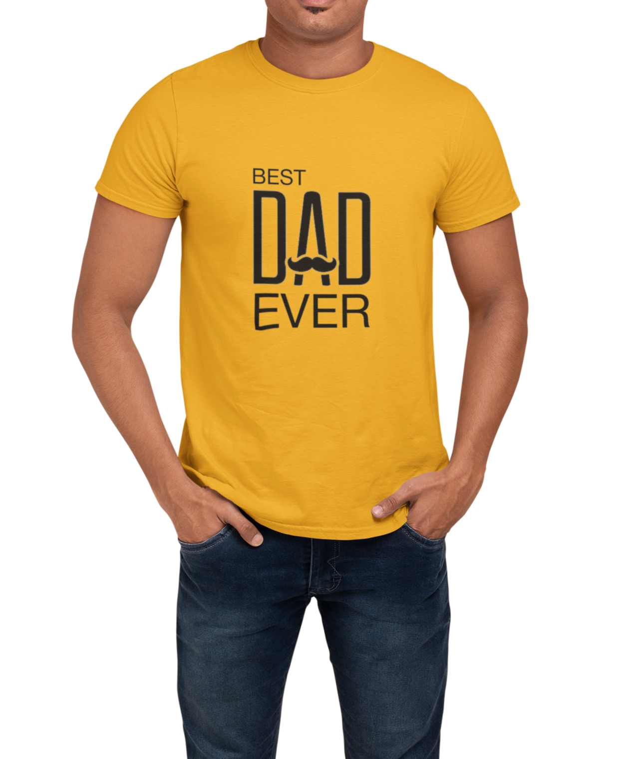 Best Dad T-shirt for Fathers Color Golden Yellow