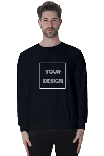  Black Unisex Sweatshirt with Customized Front Print