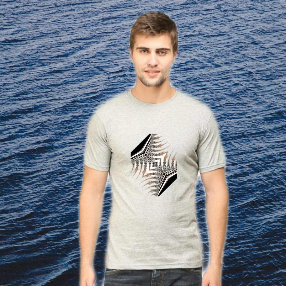 Black & White Geometric Design on Men;s T-shirt