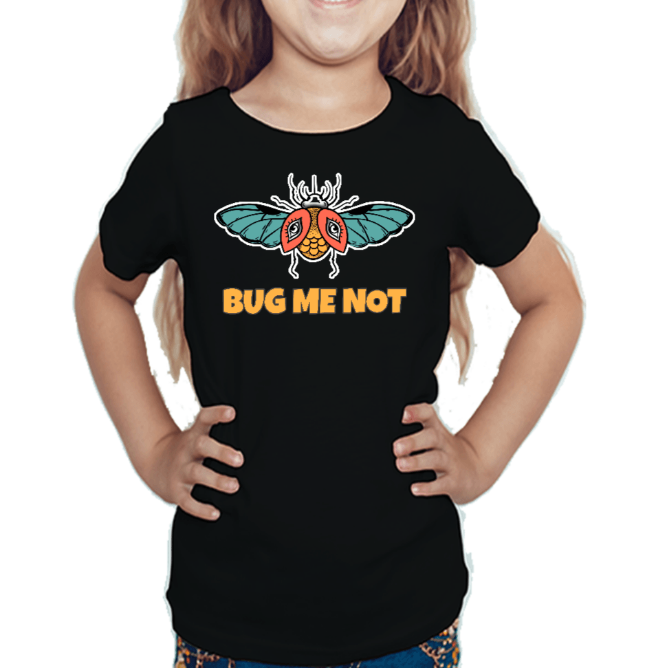 Bug Graphics Tshirt for Girls Black