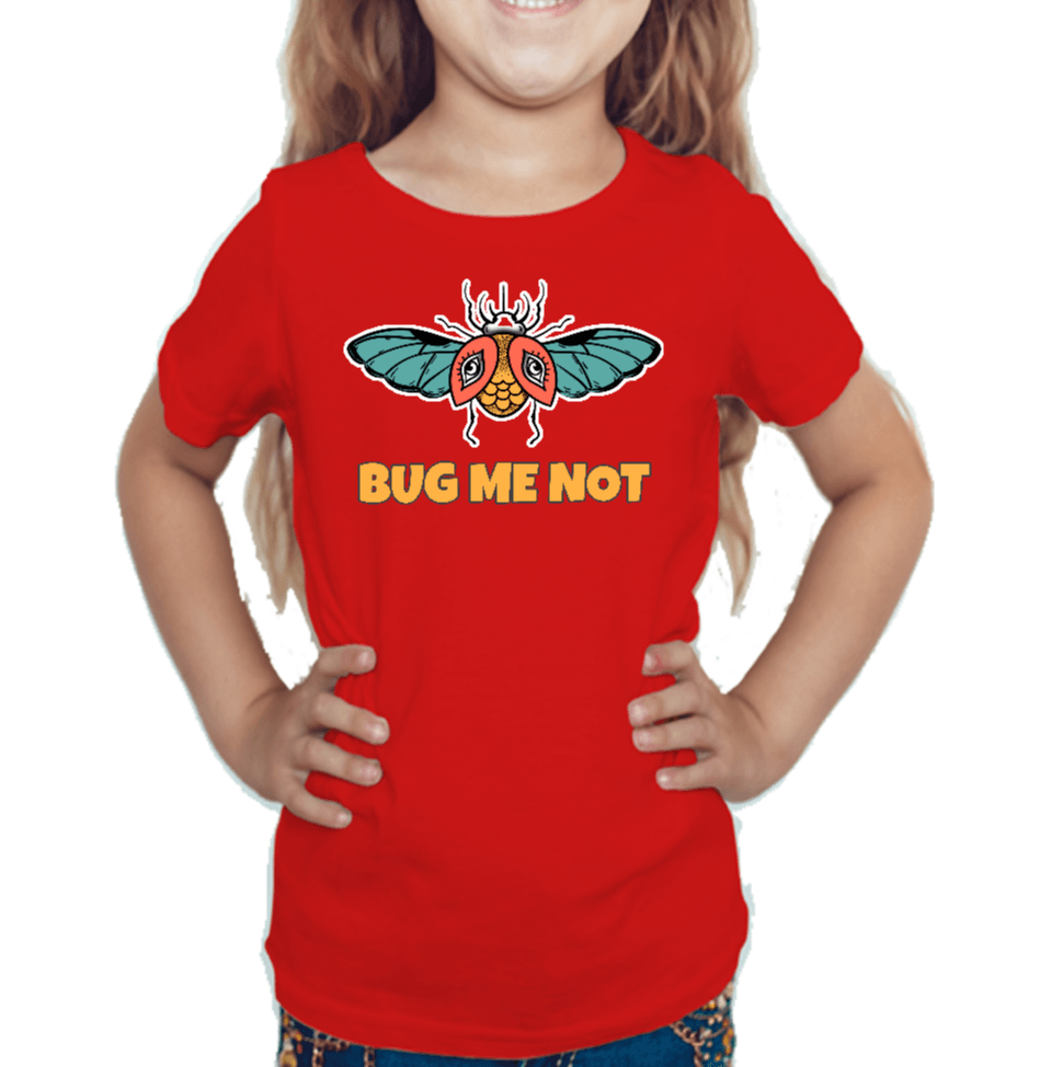 Bug Graphics Tshirt for Girls Red