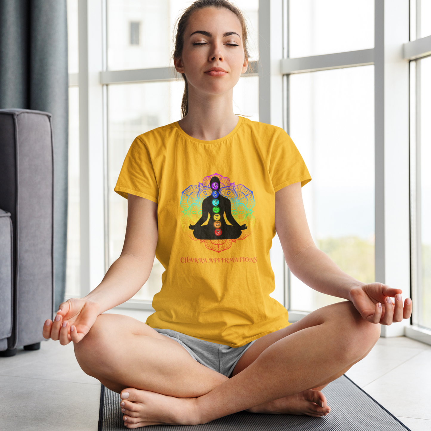 Meditation T-shirt for Women Golden Yellow