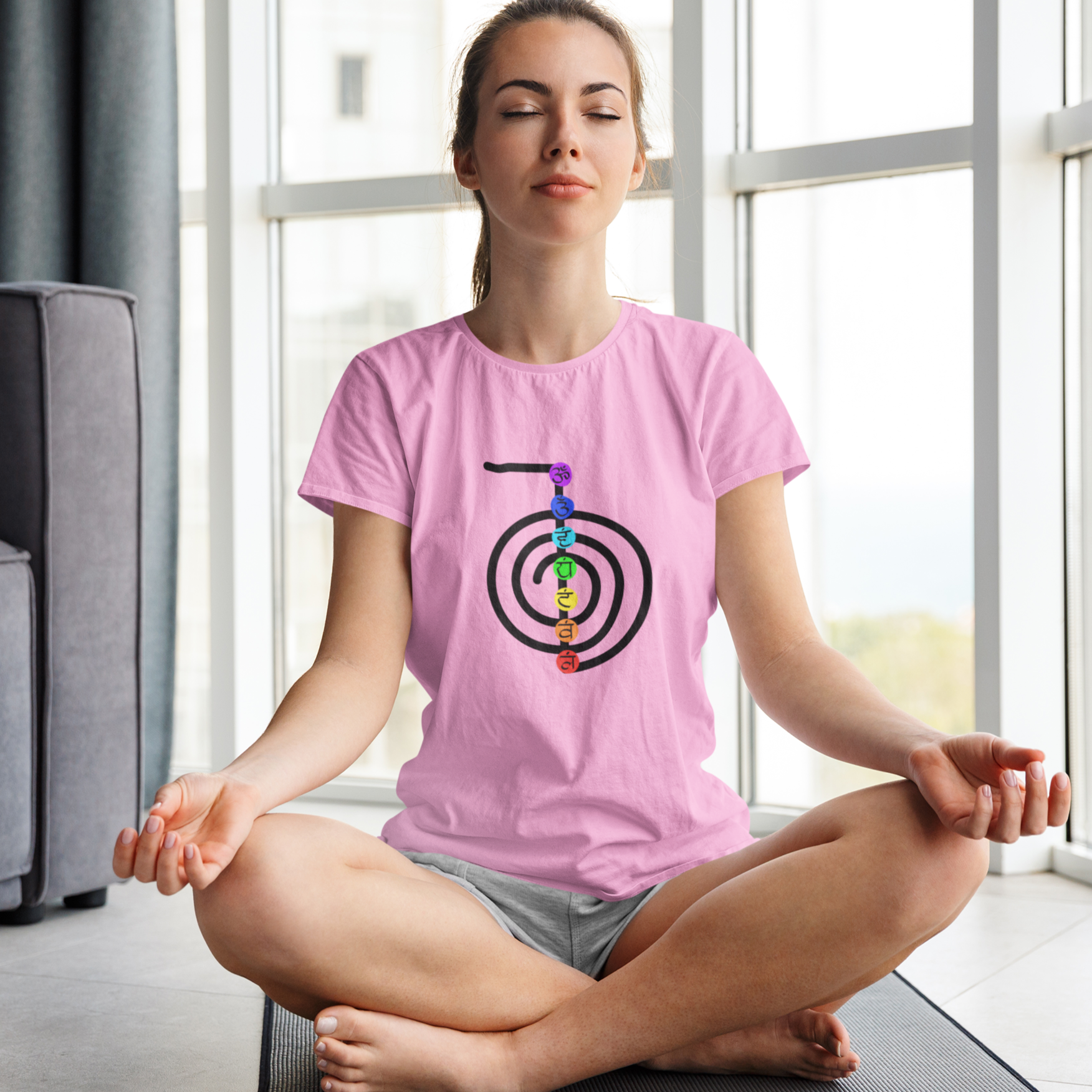 Meditation T-shirt for Women Light PInk