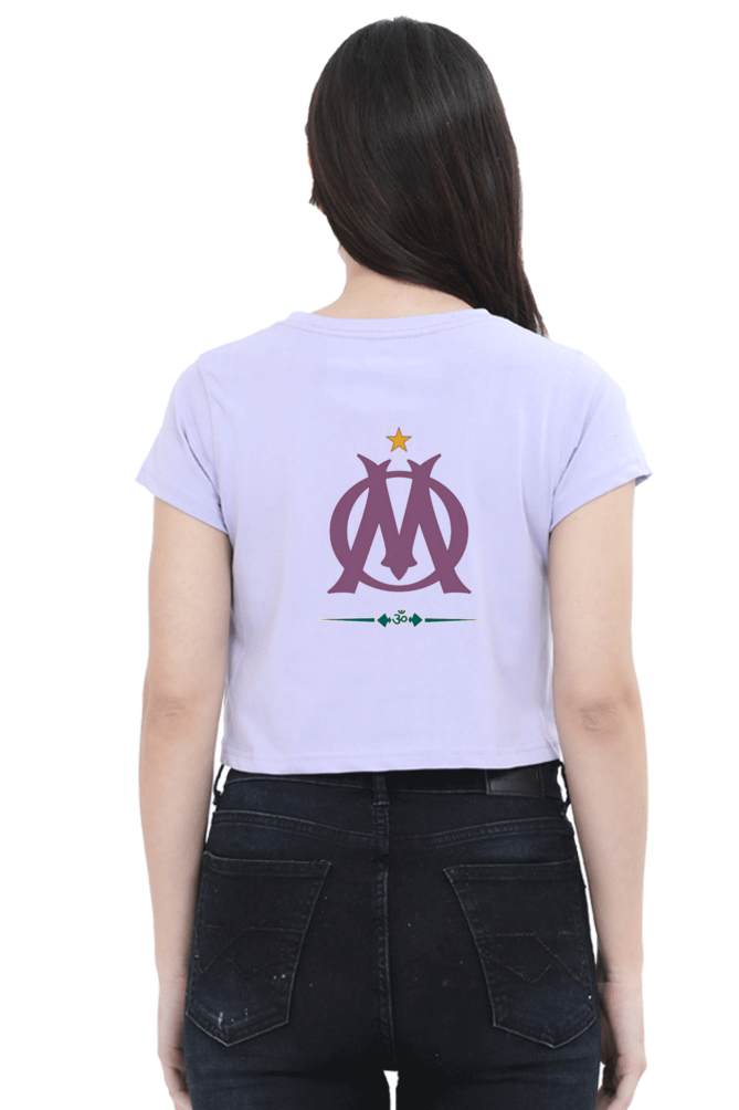 Crop T-shirt Lavender with Om Print at back