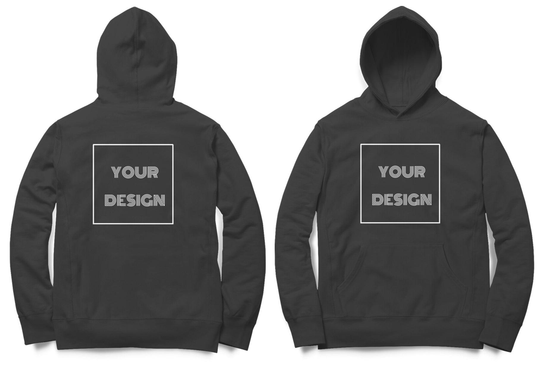 Custom Hoodie Black Front & Back Print