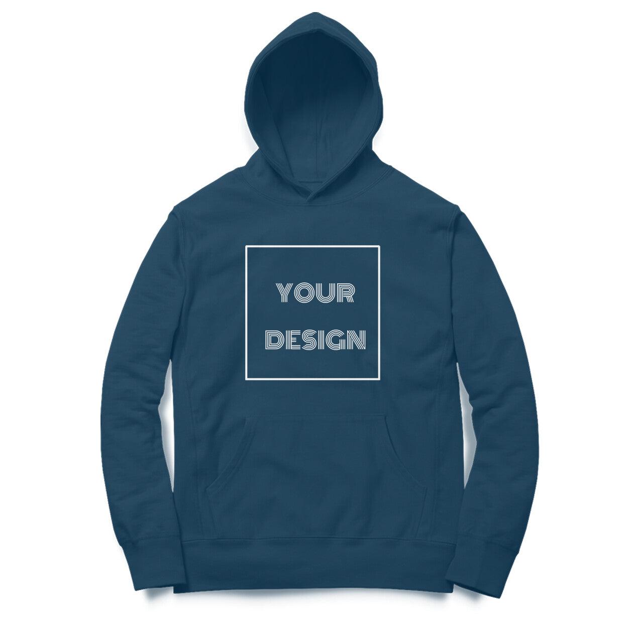 Custom Hoodie Navy Blue Front Print