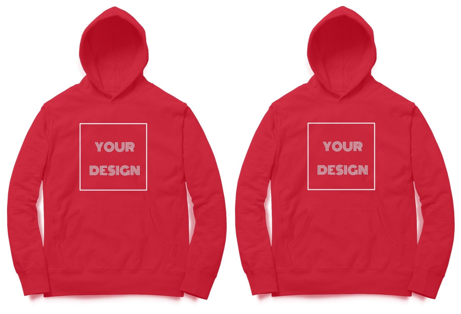 Custom Hoodie Red Front & Back Print